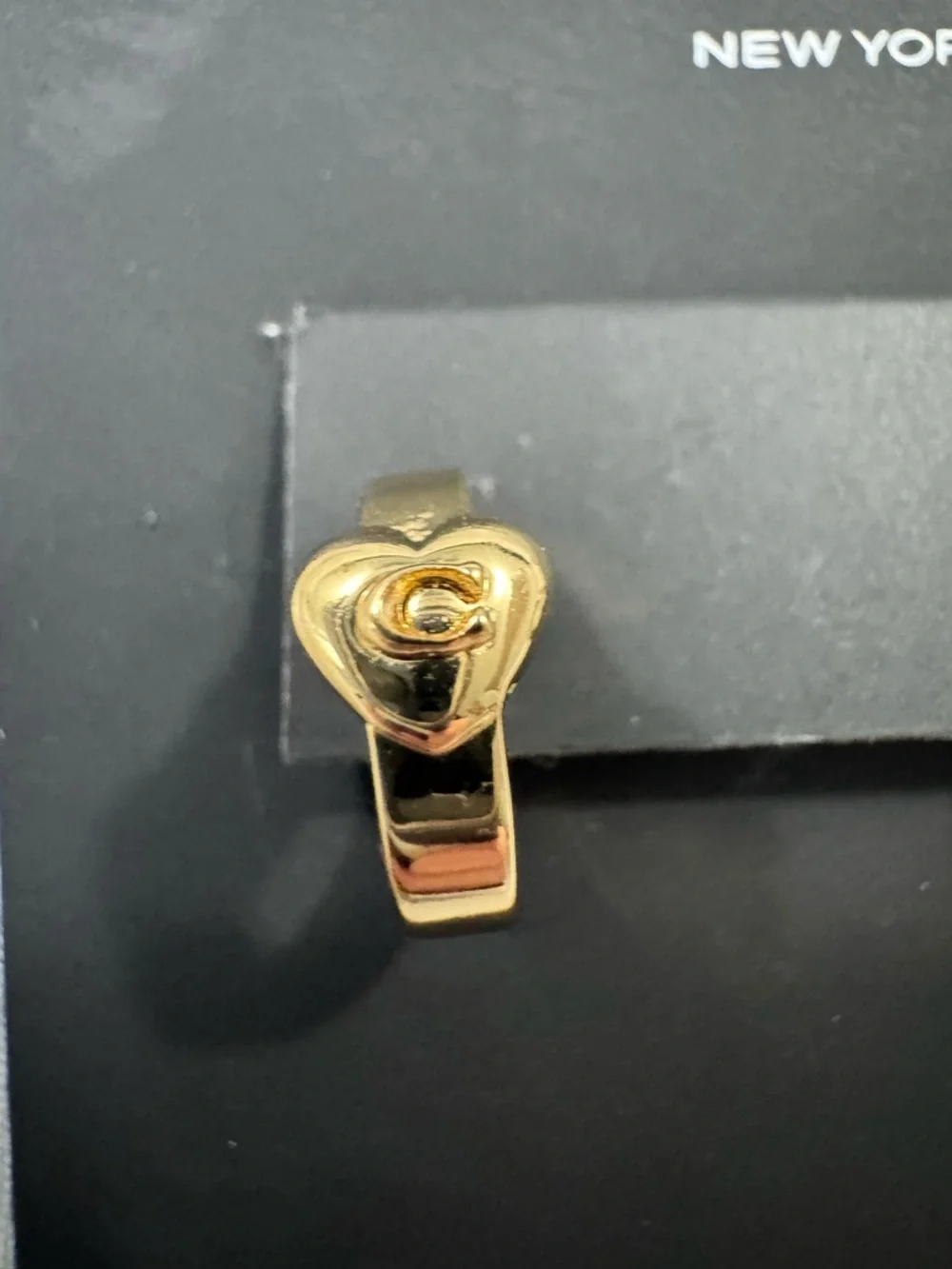 COACH Signature C Puffy Heart Stud Earrings - Picture 3 of 3
